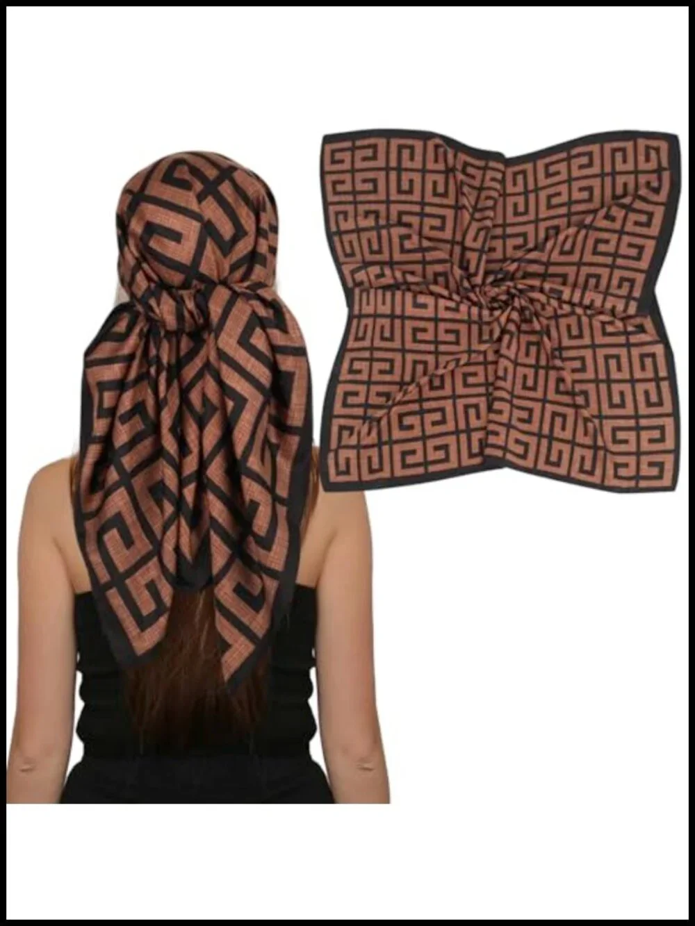 35 inch Square Silk Scarf for Hair Wrapping Sleeping Night Bandana